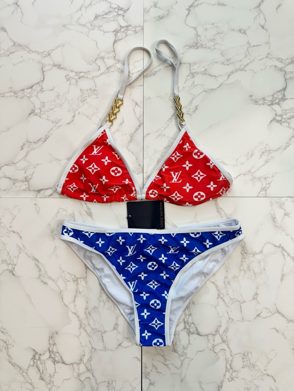 Louis Vuitton Like 4th of July Red White Blue Bikini - Picture 3 of 7